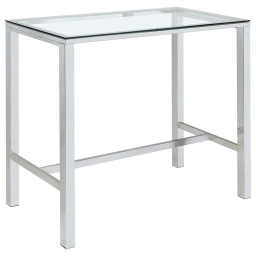 Tolbert Bar Table with Glass Top Chrome image
