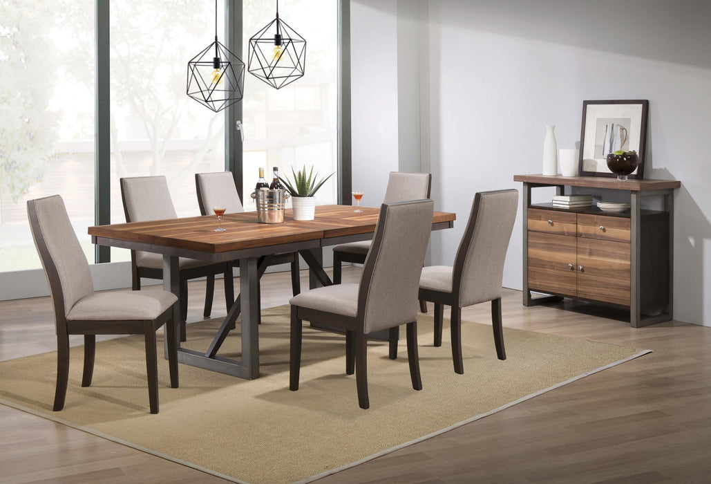 Spring Creek 5-piece Dining Room Set Natural Walnut and Taupe image