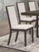 Kelly Upholstered Solid Back Dining Side Chair Beige and Dark Grey (Set of 2) image