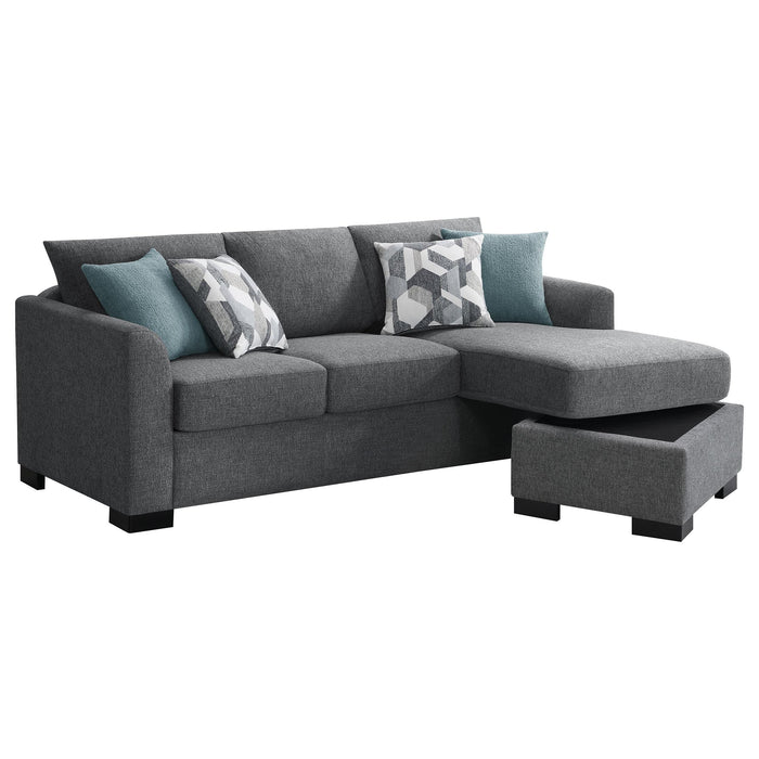 Storey Upholstered Sleeper Sectional Chaise Sofa