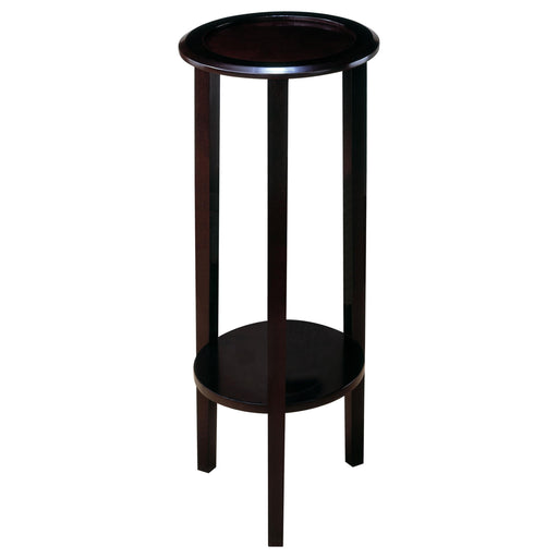 Kirk Round Accent Table with Bottom Shelf Espresso image