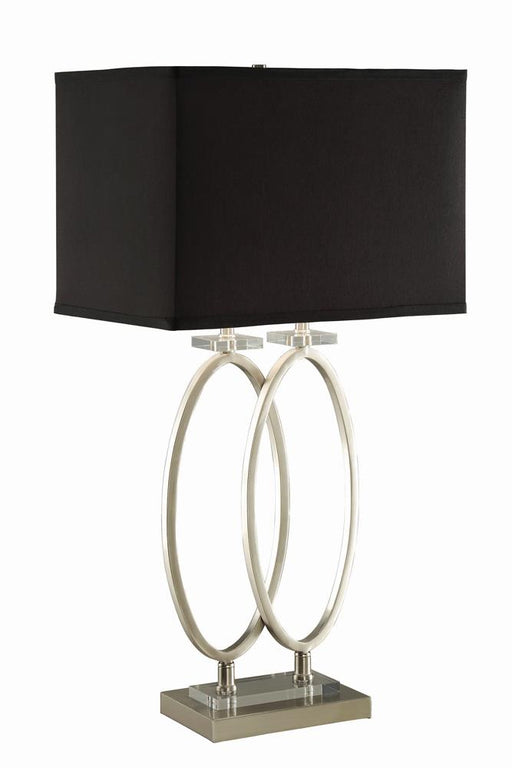 Izuku Rectangular Shade Table Lamp Black and Brushed Nickel image