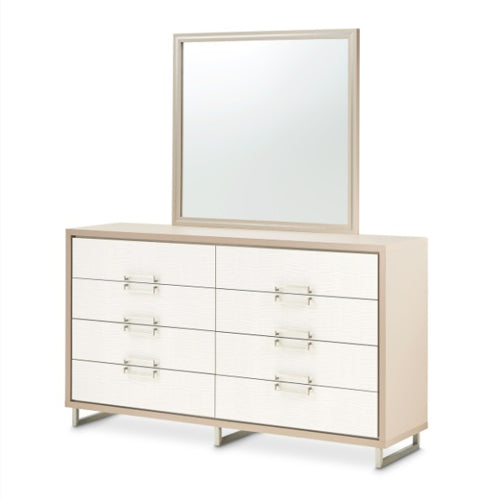 AICO Furniture Palm Gate Mirror in Clay