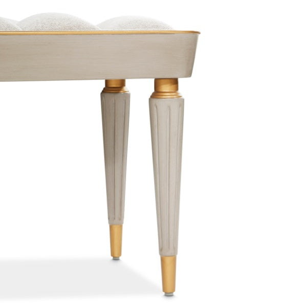 AICO Furniture St.Charles Accent Bench in Dove Gray