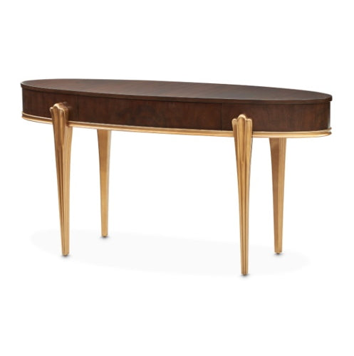 AICO Furniture Camellia Field Vanity Desk in Warm Pecan