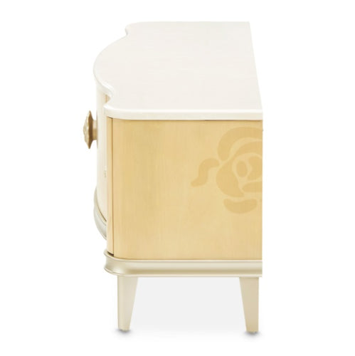 AICO Furniture Camellia Field Media Cabinet in Caramel