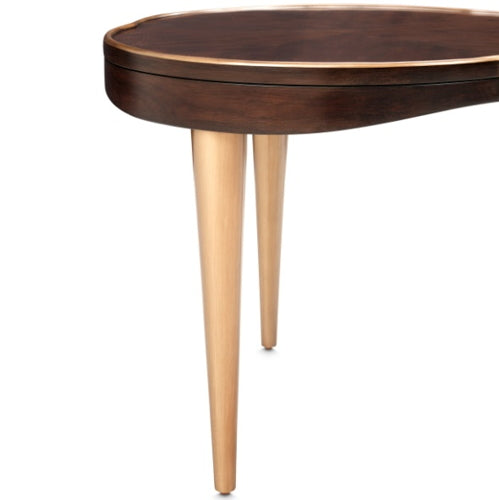 AICO Furniture Camellia Field Chairside Table in Warm Pecan