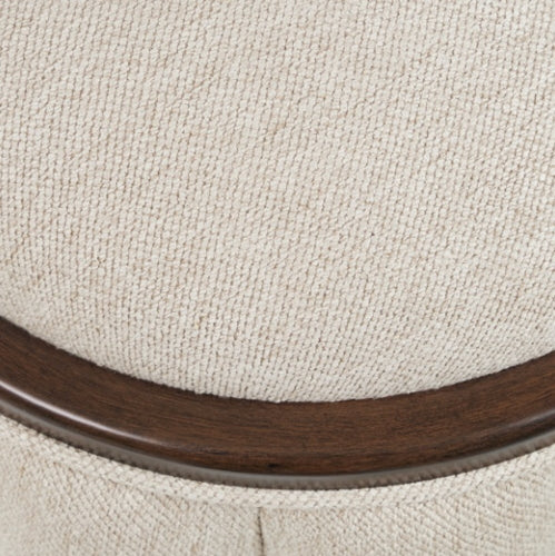 AICO Furniture Camellia Field Round Bench in Warm Pecan
