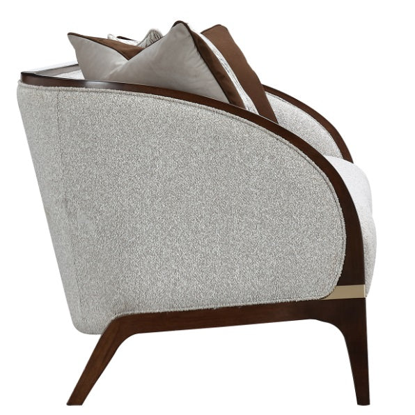 AICO Furniture Houston Sofa Pebble in Walnut