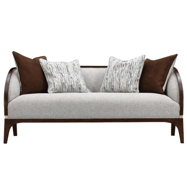 AICO Furniture Houston Loveseat Pebble in Walnut