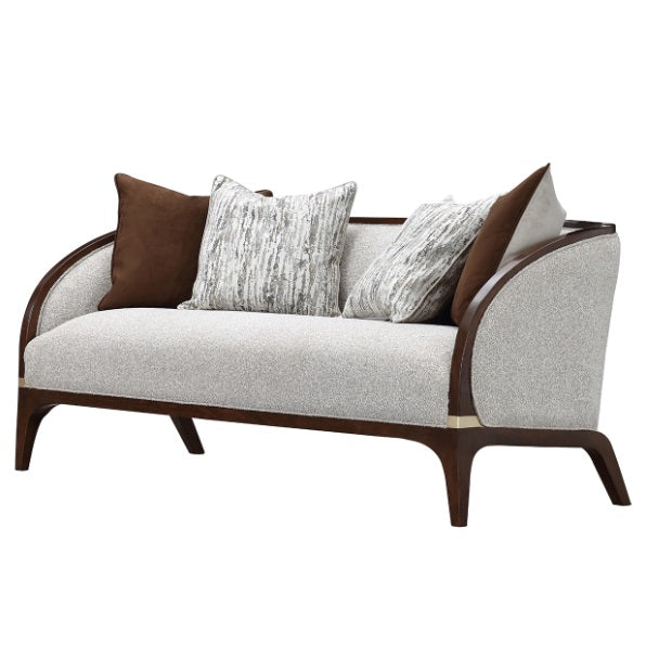 AICO Furniture Houston Loveseat Pebble in Walnut