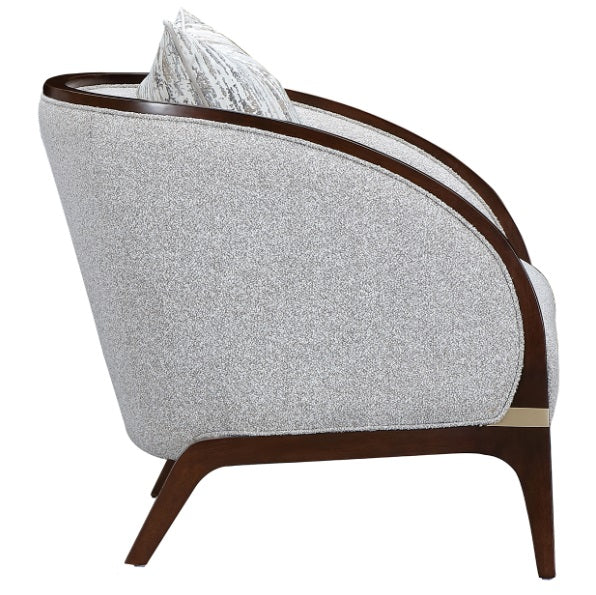 AICO Furniture Houston Matching Chair Pebble in Walnut