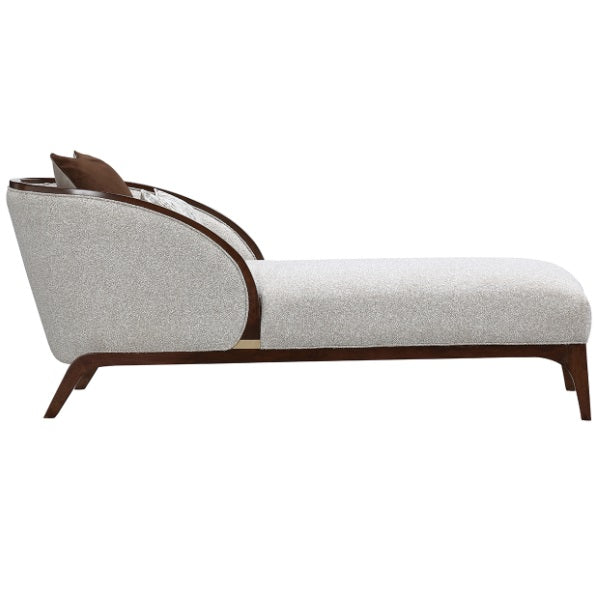 AICO Furniture Houston Chaise Pebble in Walnut