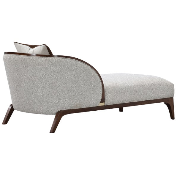 AICO Furniture Houston Chaise Pebble in Walnut