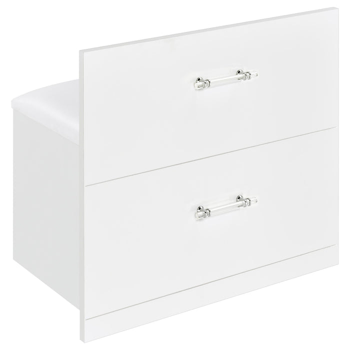 Flora 2-drawer Vanity Set with LED Mirror High Gloss