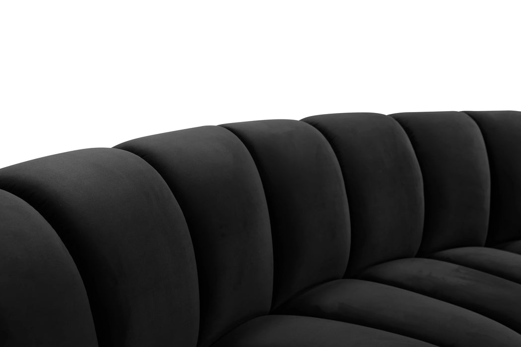 Infinity Black Velvet 2pc. Modular Sectional