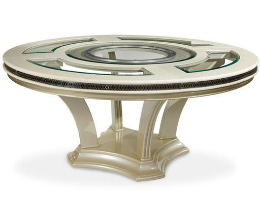 Hollywood Swank Round Dining Table in Pearl Caviar image