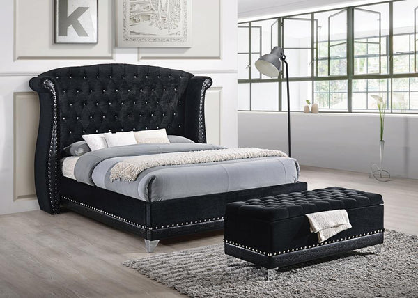 Barzini Black Upholstered King Bed