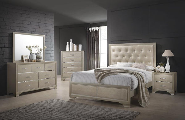Beaumont Transitional Champagne Eastern King Bed