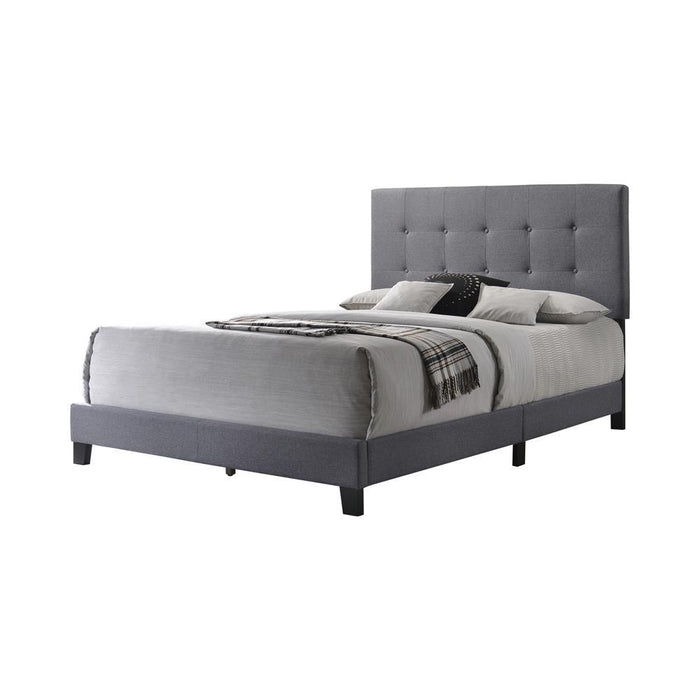 Mapes Tufted Upholstered Eastern King Bed Grey