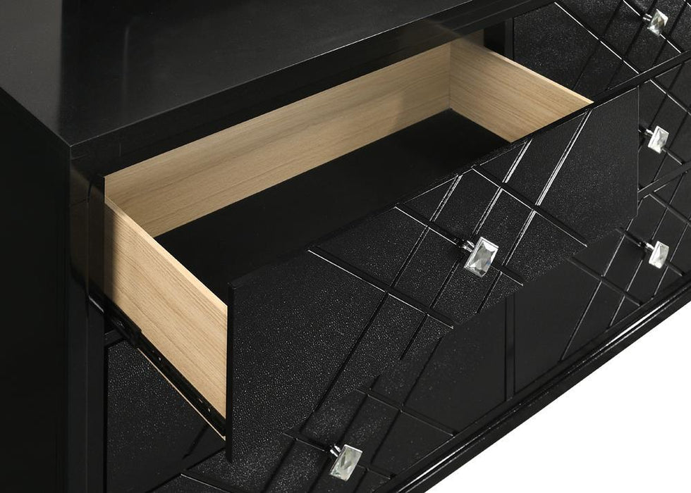 Penelope 6-drawer Dresser Black