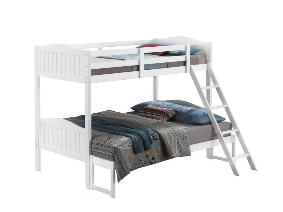 Arlo Twin Over Full Bunk Bed with Ladder White