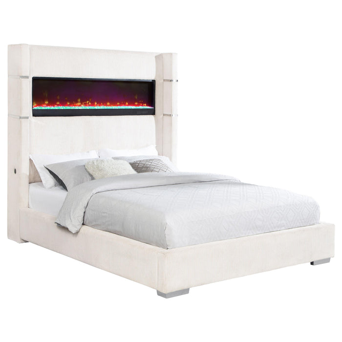 Tisdall Wingback Bed with Flame Visualizer