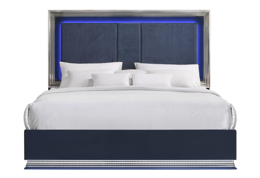 AVON NAVY BLUE KING BED WITH LED image