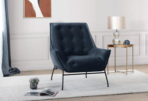 U8933 NAVY LEATHER ACCENT CHAIR image
