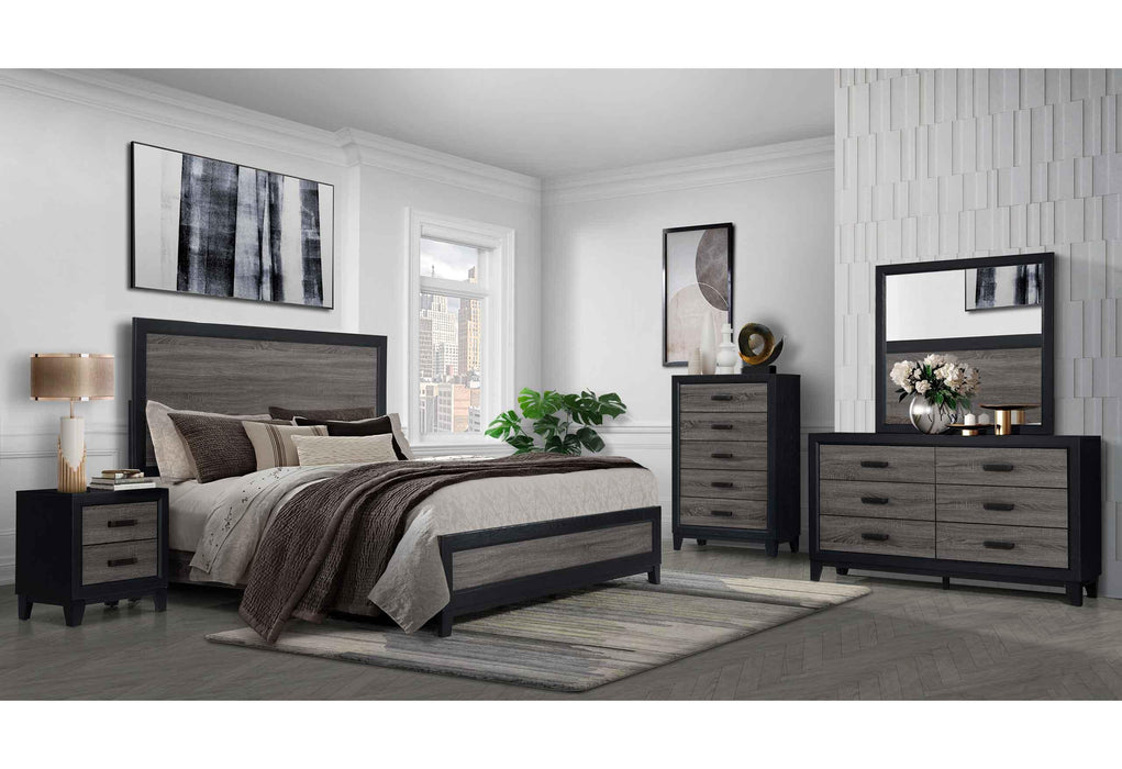 LISBON GREY/BLACK QUEEN BED GROUP