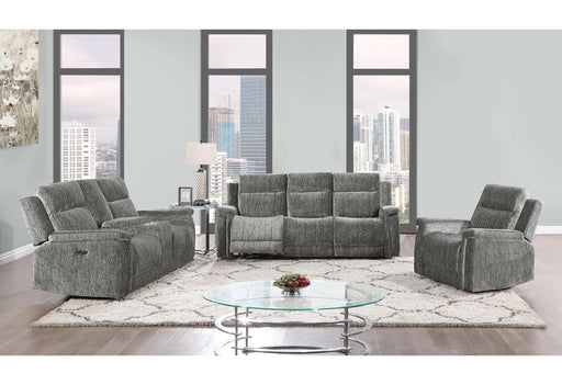 U1797 DARK GREY POWER RECLINING SOFA / POWER CONSOLE RECLINING LOVESEAT / POWER RECLINER image