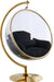 Luna Black Fabric Acrylic Swing Bubble Accent Chair (2 Boxes) image