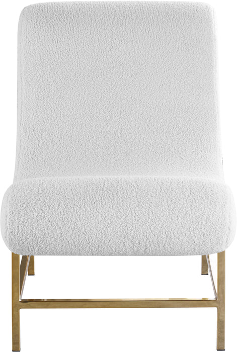 Nube White Faux Sheepskin Fur Accent Chair