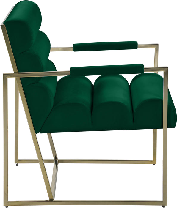 Wayne Green Velvet Accent Chair