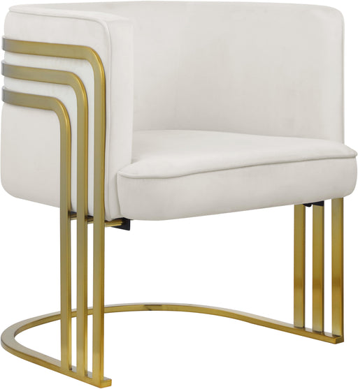 Rays Cream Velvet Accent Chair image