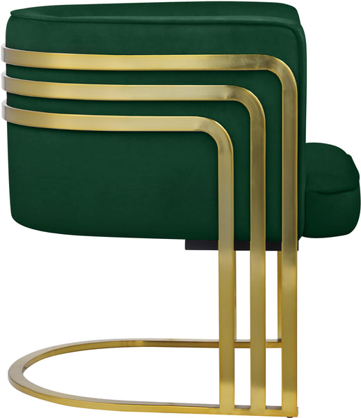 Rays Green Velvet Accent Chair