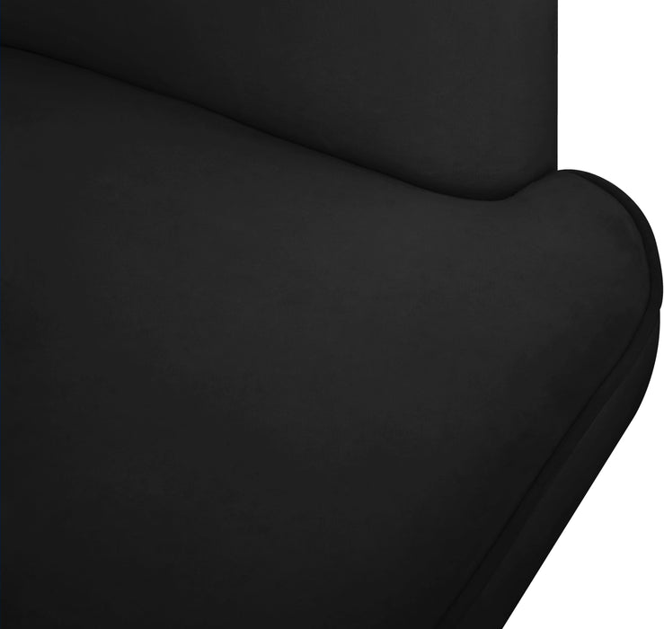 Rays Black Velvet Accent Chair