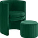 Selena Green Velvet Accent Chair and Ottoman Set image
