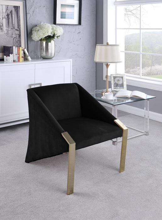 Rivet Black Velvet Accent Chair