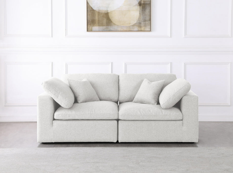 Serene Cream Linen Fabric Deluxe Cloud Modular Sofa