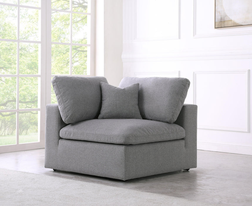 Serene Grey Linen Fabric Deluxe Cloud Corner Chair