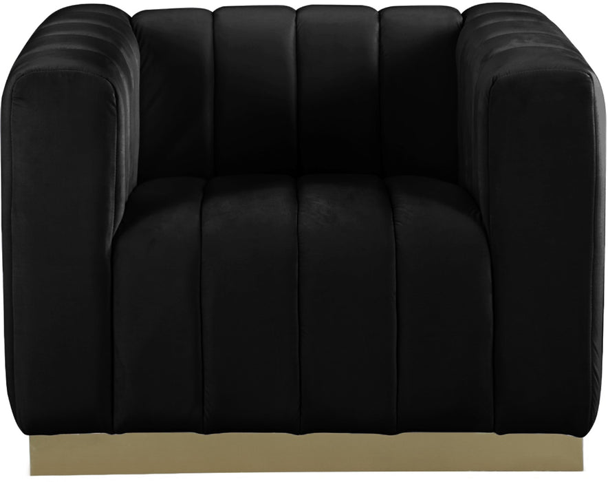Marlon Black Velvet Chair