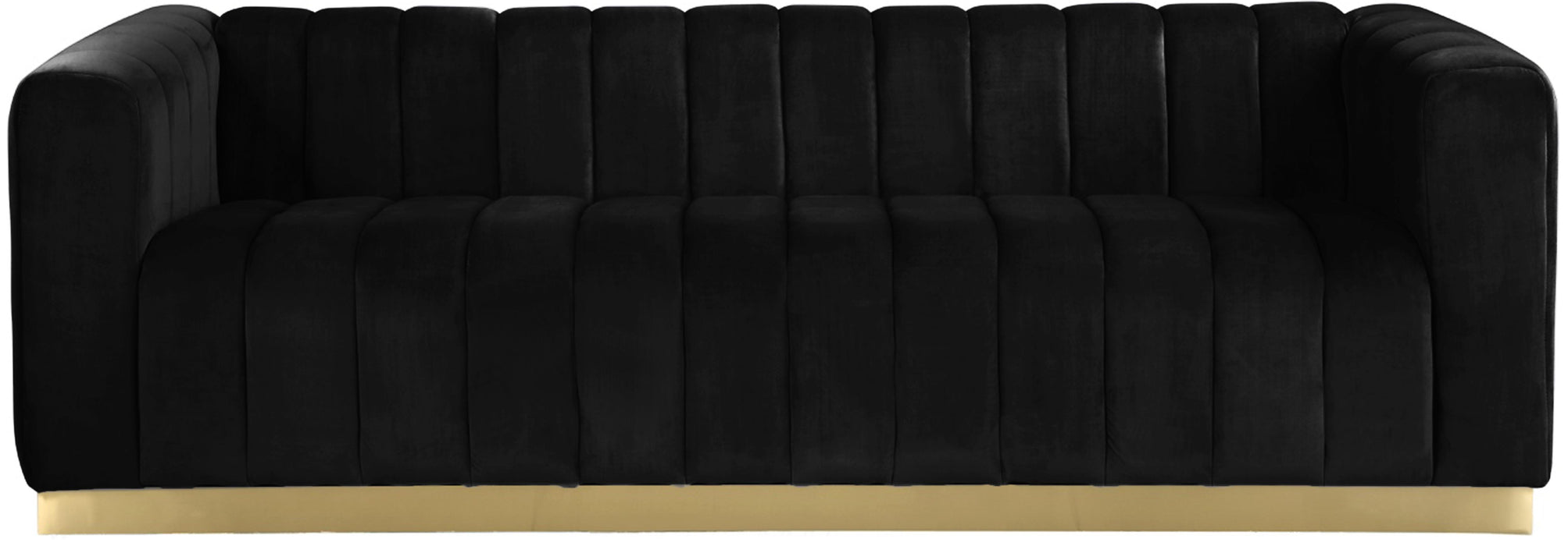 Marlon Black Velvet Sofa
