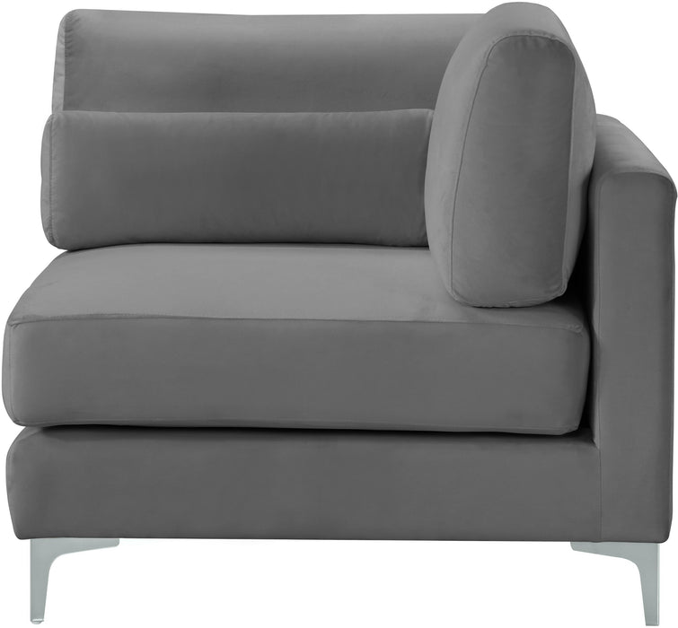 Julia Grey Velvet Modular Corner Chair