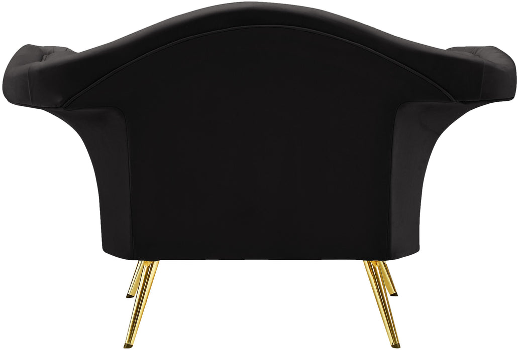 Lips Black Velvet Chair