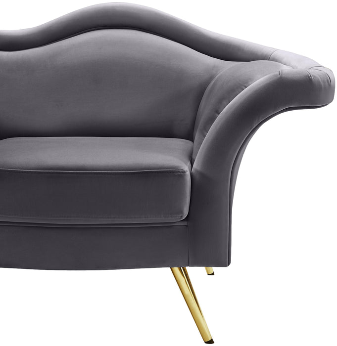 Lips Grey Velvet Chair