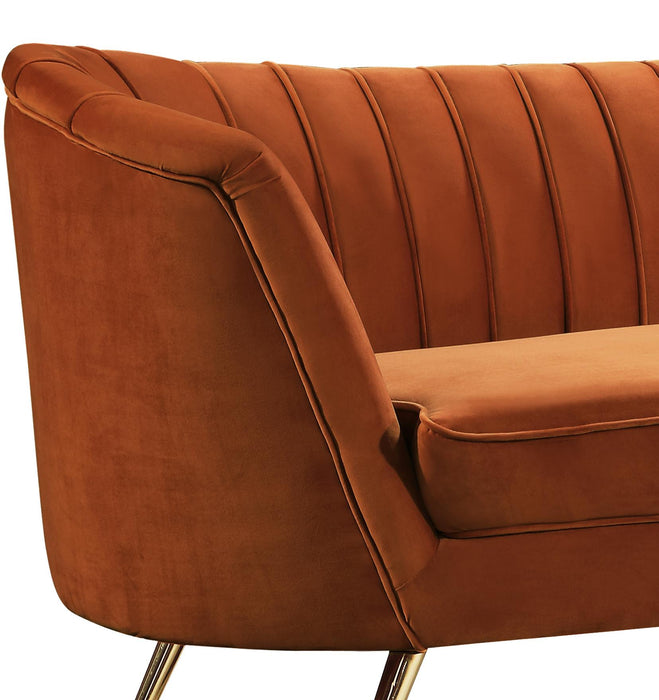 Margo Cognac Velvet Sofa