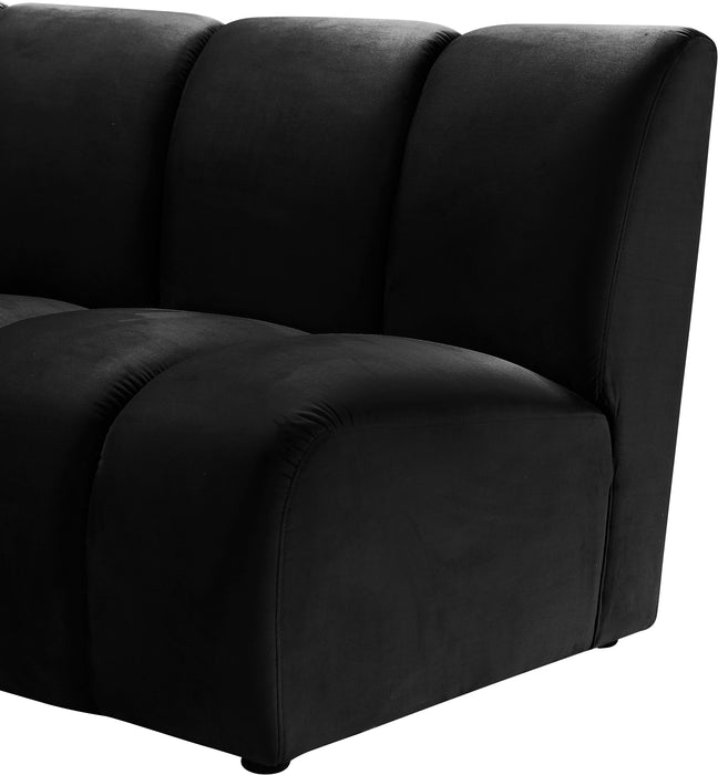 Infinity Black Velvet 2pc. Modular Sectional