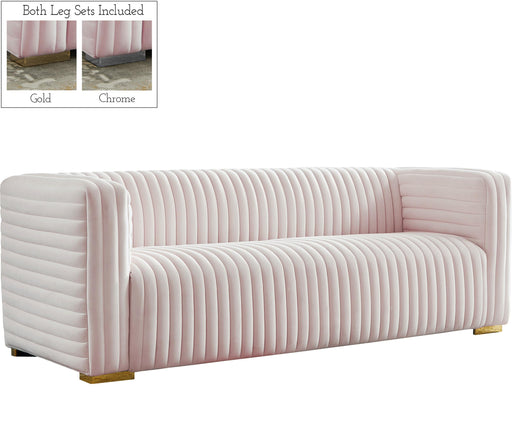 Ravish Pink Velvet Sofa image
