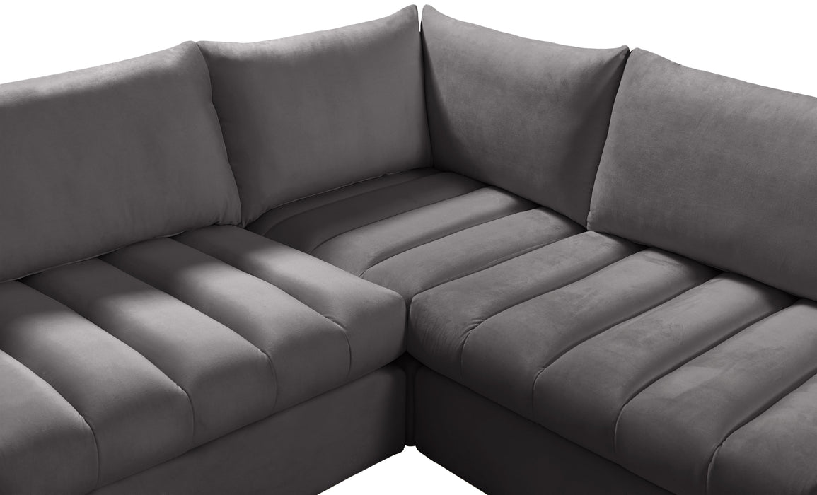 Jacob Grey Velvet Modular Sectional